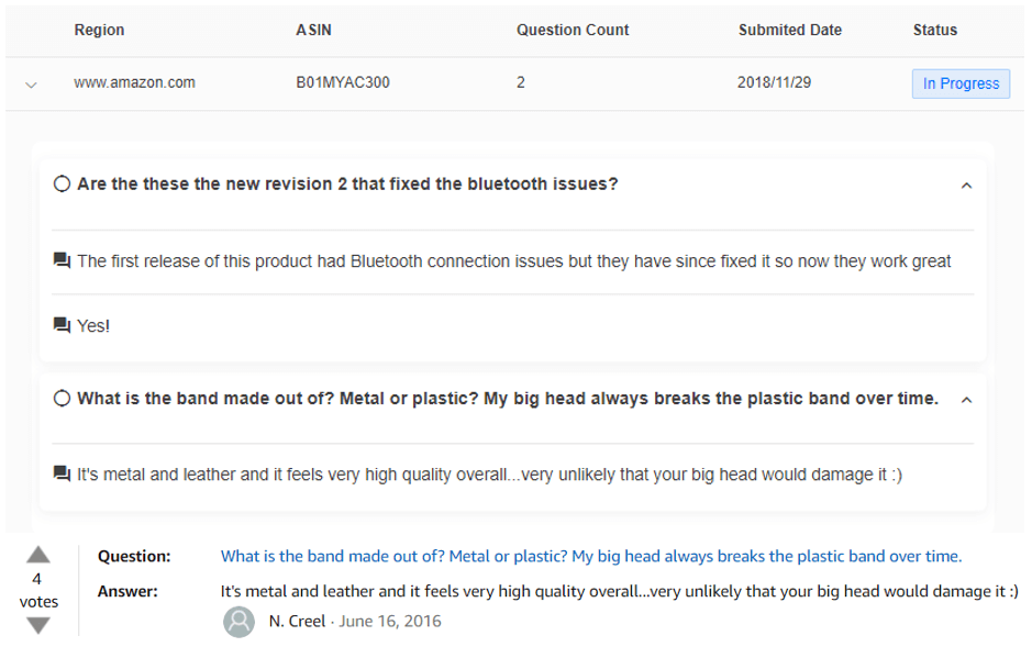 qa customizer amazon questions and answers