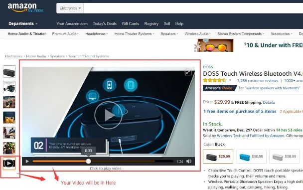 upload video to amazon listing image